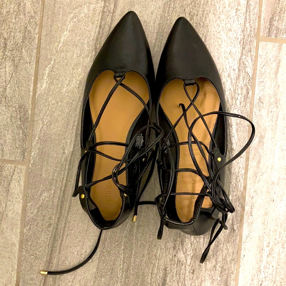 Black Old Navy Lace Up Flats